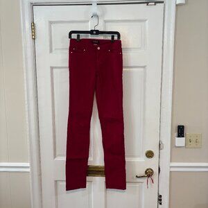 White House Black Market Blanc Slim Leg Fit Jeans, size 00L, Jewel toned Red